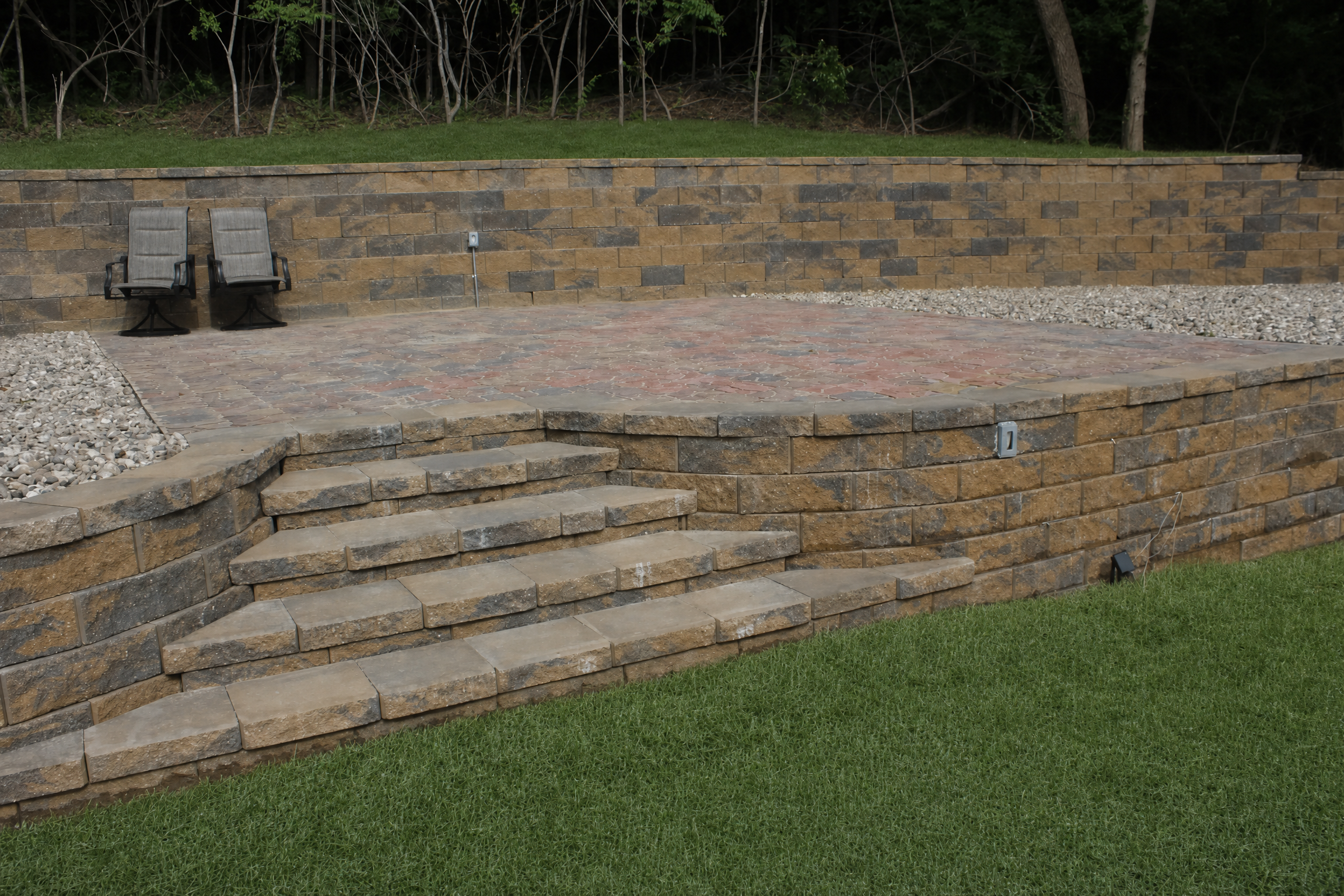 Natural flagstone patio with irregular stone pattern