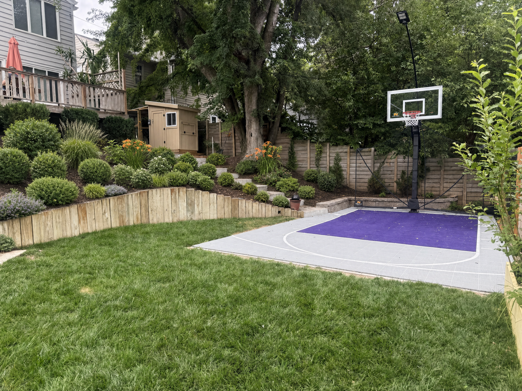 Basketball Court & Timber Wall