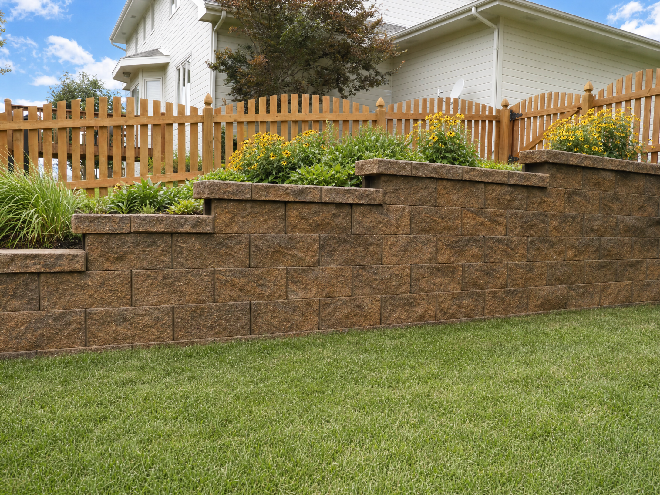 Siena Block Wall with Planters